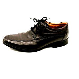 Belvedere Mens Oxford Shoe Roma Black Leather Lace Up Block Heel‎ Square Toe 8.5